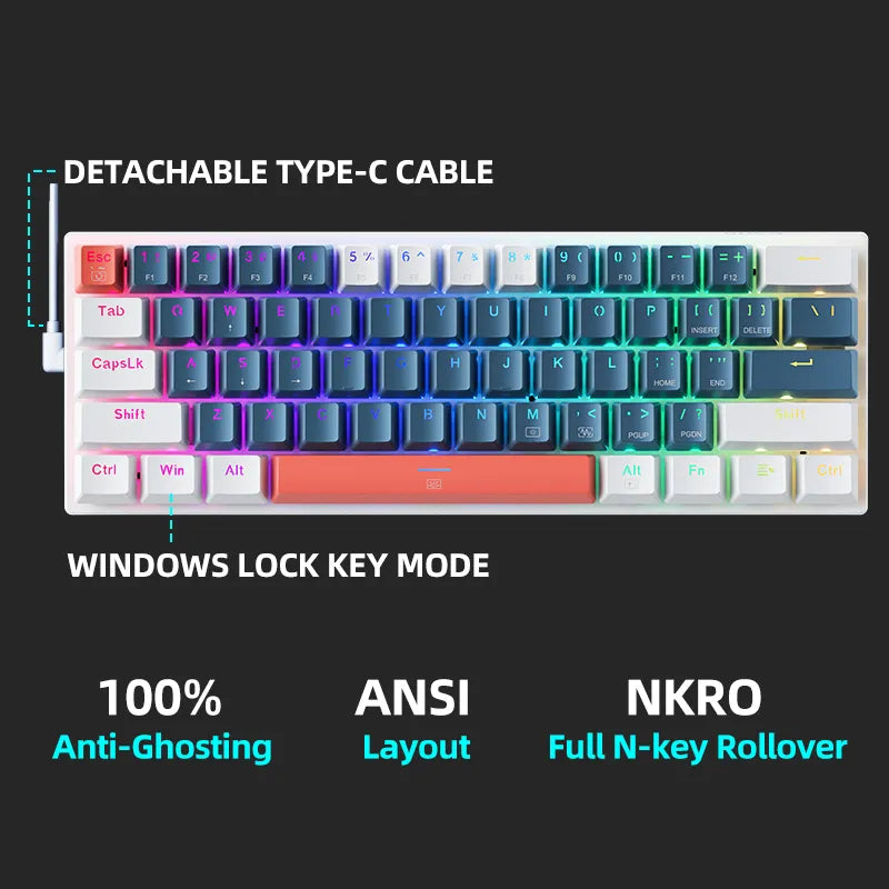 Machenike K500-B61 Mini Mechanical Keybaord 60%