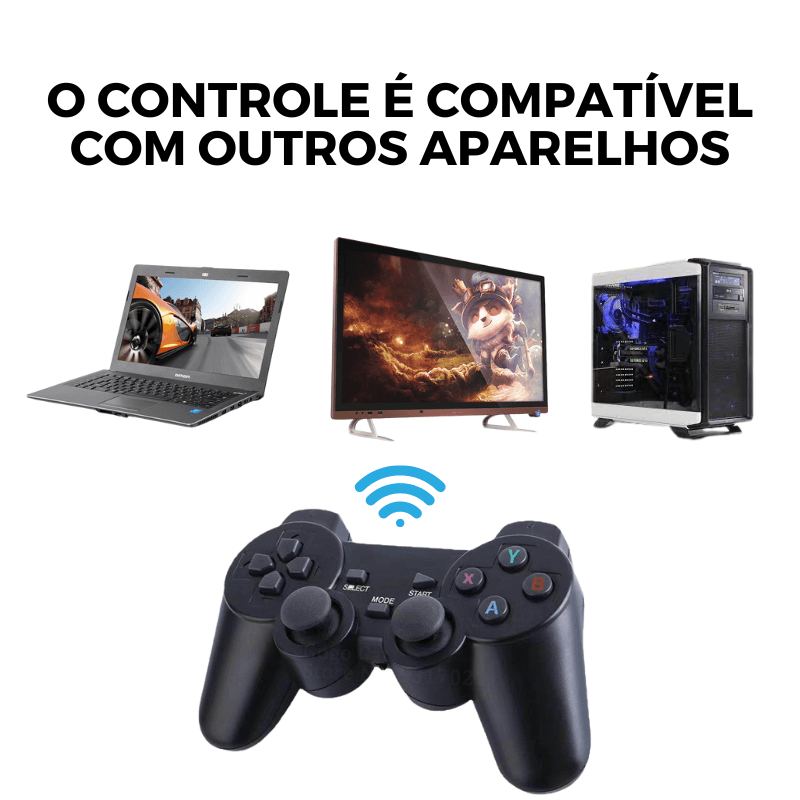 Vídeo Game Stick Retrô 4k HD 10.000 JOGOS+ 2 CONTROLES 64GB - ccok