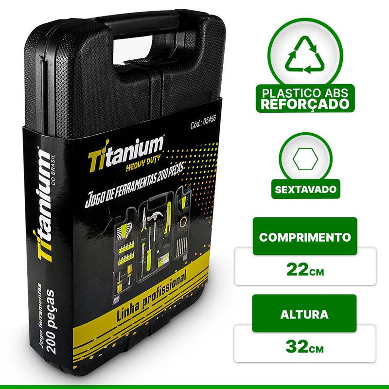 Kit de Ferramentas 200 Peças - Titanium - ccok