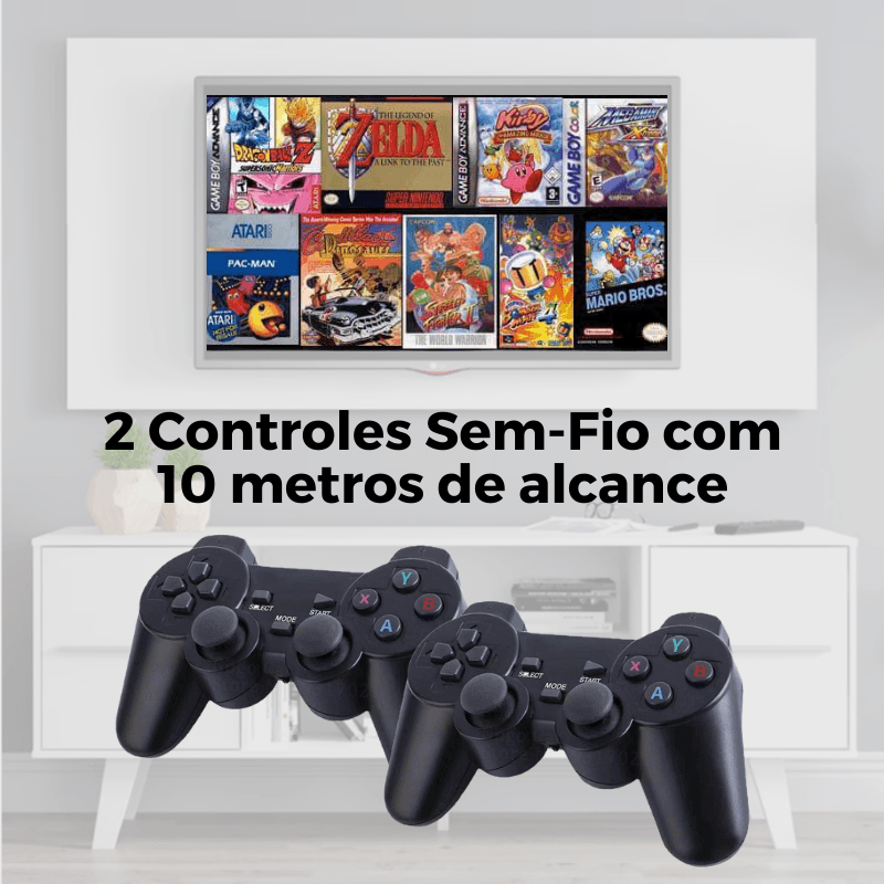 Vídeo Game Stick Retrô 4k HD 10.000 JOGOS+ 2 CONTROLES 64GB - ccok