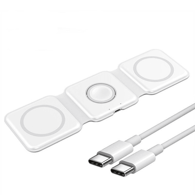 Carregador 3 em 1 por Indução Dobrável para Celular, Smartwatch e AirPods - ccok