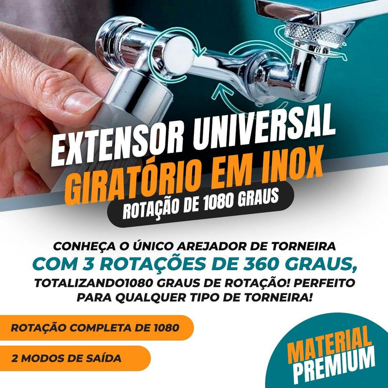 Extensor Universal Giratório em Inox - Rotação de 1080 graus - ccok