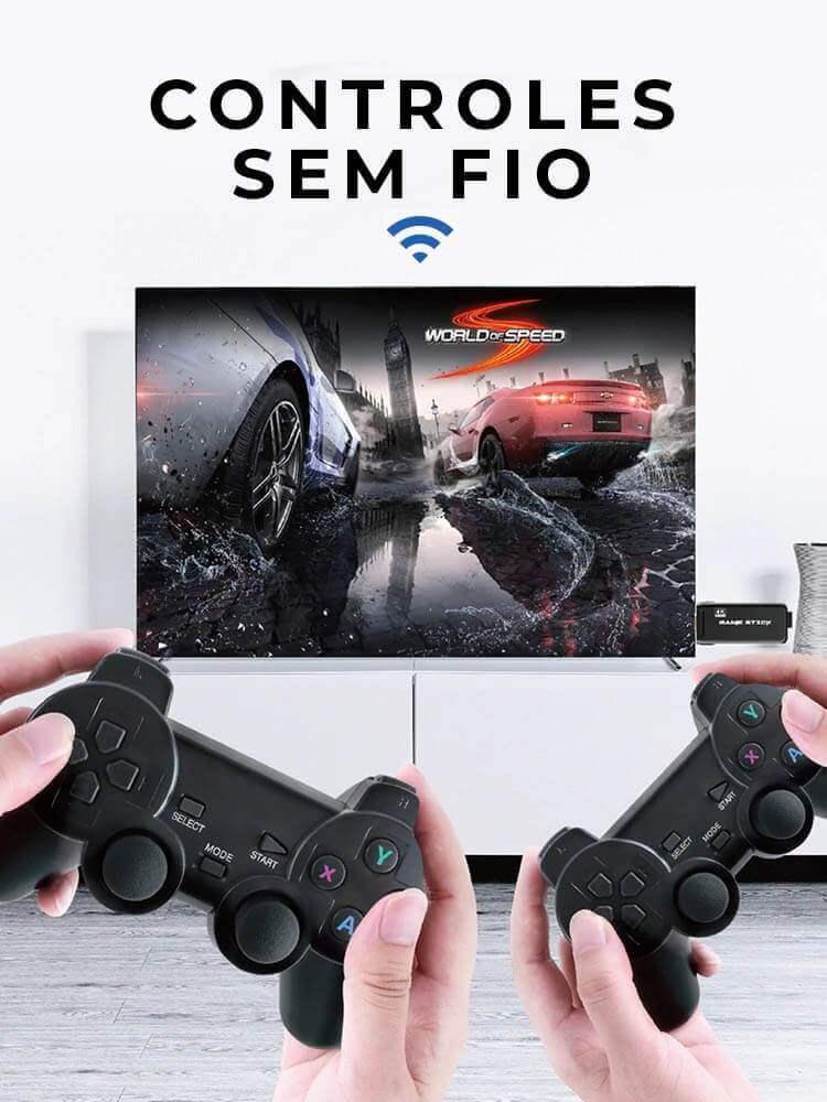 Vídeo Game Stick Retrô 4k HD 10.000 JOGOS+ 2 CONTROLES 64GB - ccok